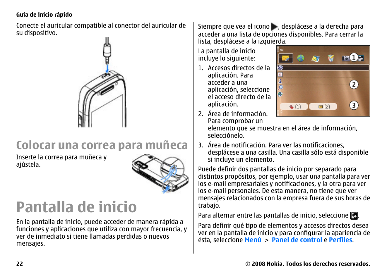 Colocar una correa para muñeca, Pantalla de inicio | Nokia E75 User Manual | Page 210 / 397