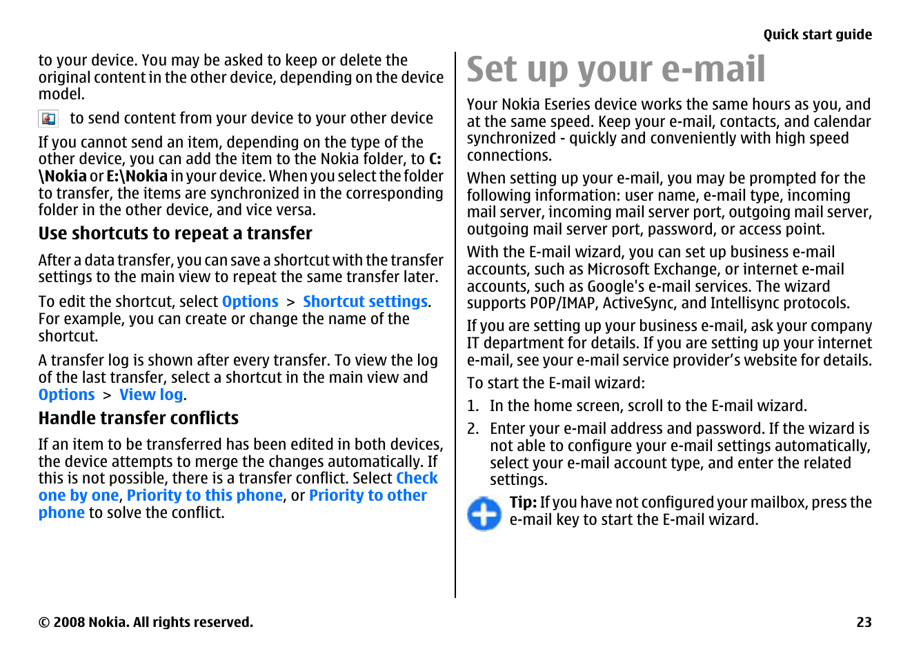 Set up your e-mail | Nokia E75 User Manual | Page 23 / 397