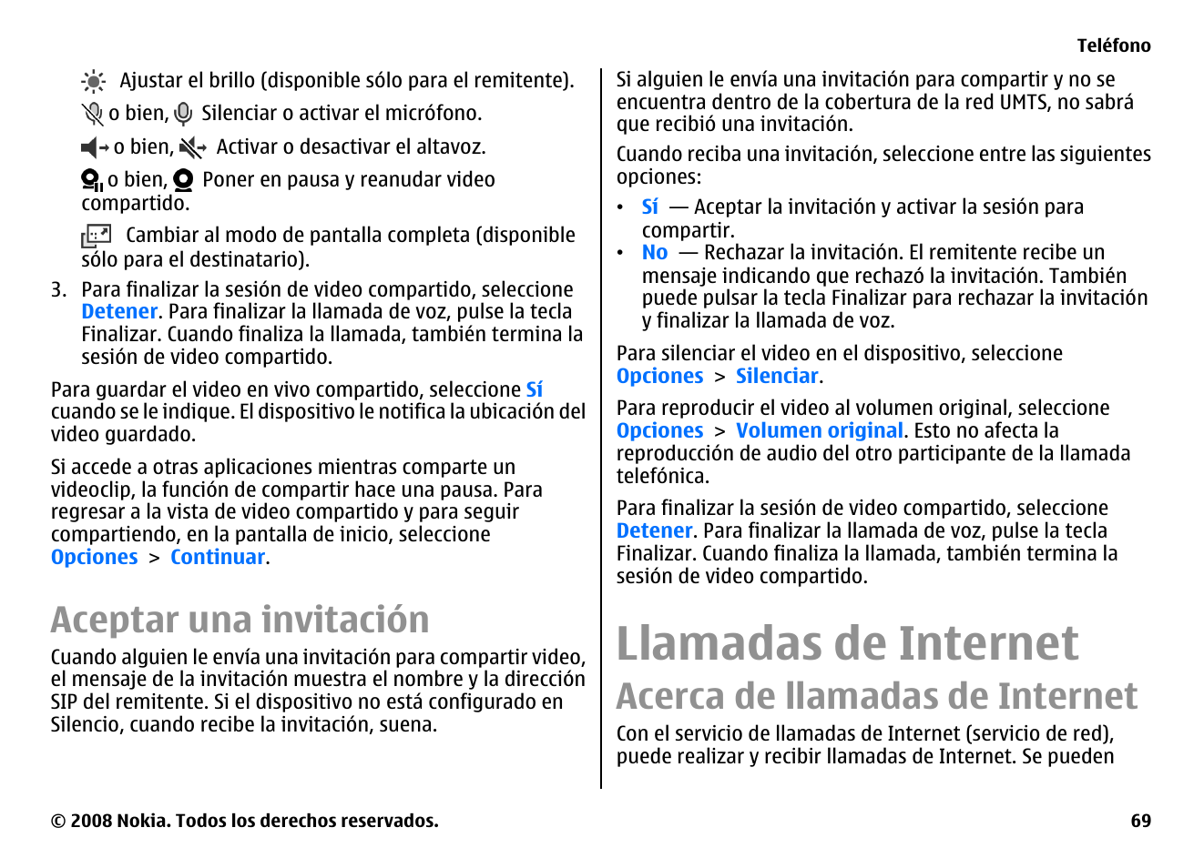 Aceptar una invitación, Llamadas de internet, Acerca de llamadas de internet | Nokia E75 User Manual | Page 257 / 397