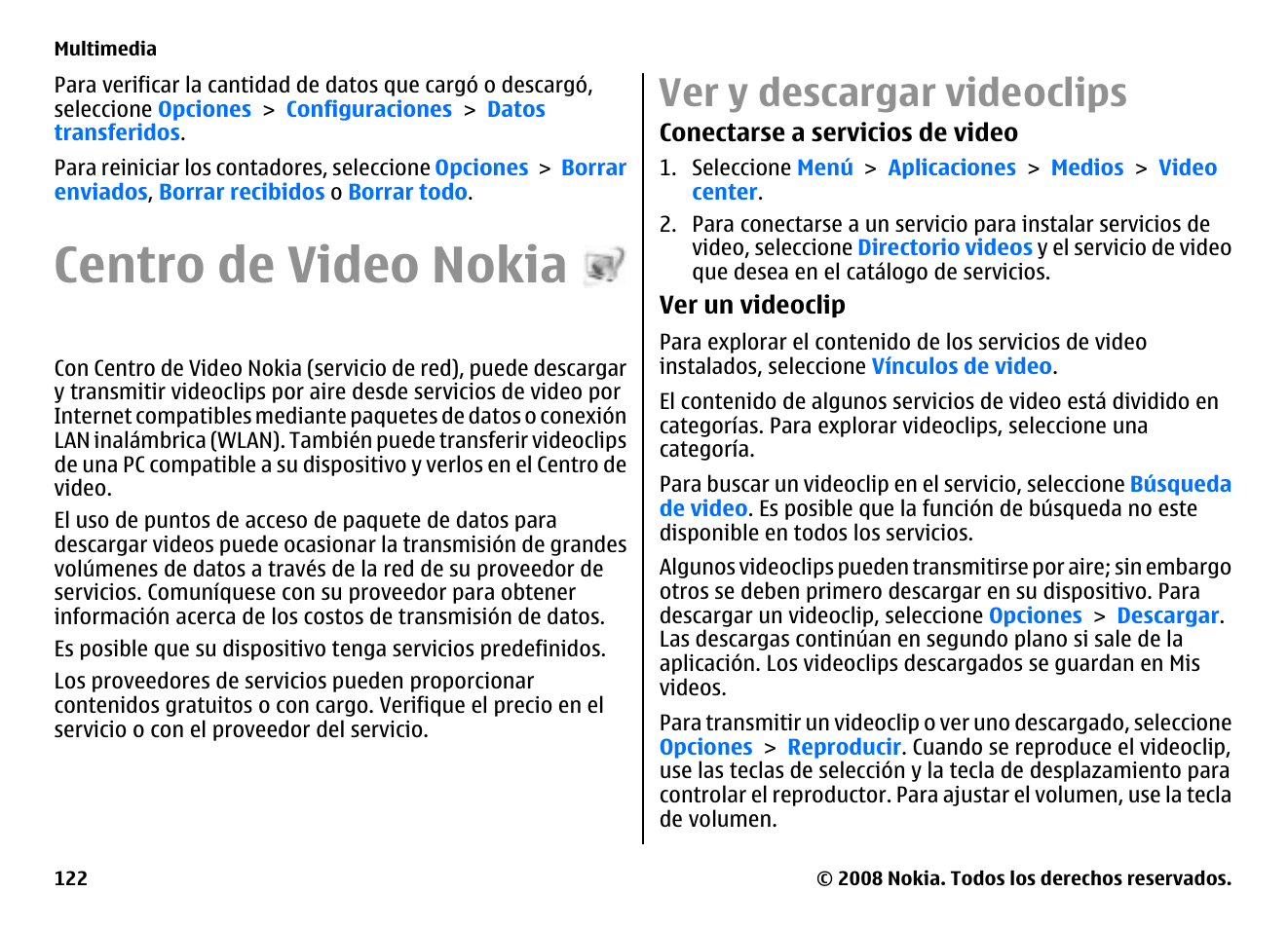 Centro de video nokia, Ver y descargar videoclips | Nokia E75 User Manual | Page 310 / 397