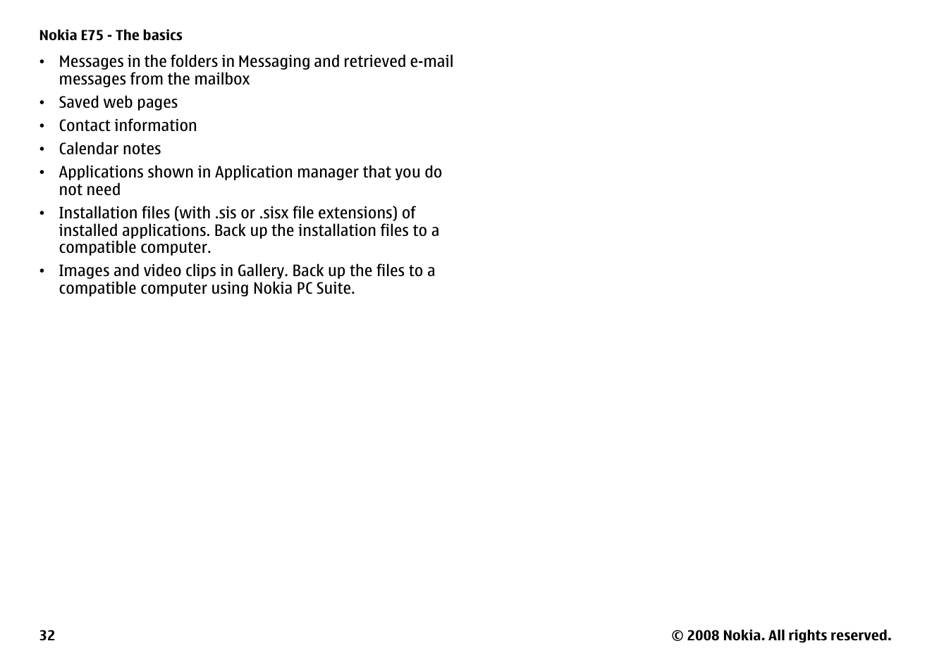 Nokia E75 User Manual | Page 32 / 397