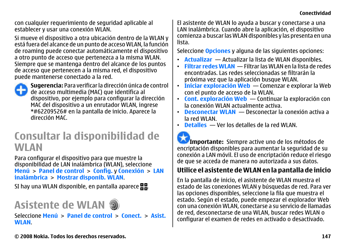 Consultar la disponibilidad de wlan, Asistente de wlan | Nokia E75 User Manual | Page 335 / 397