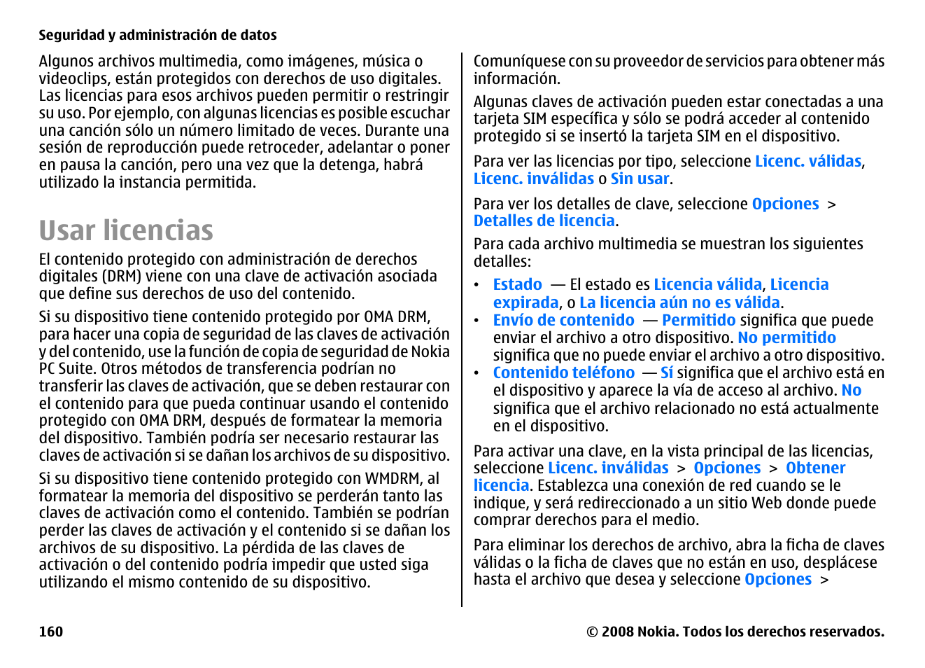 Usar licencias | Nokia E75 User Manual | Page 348 / 397