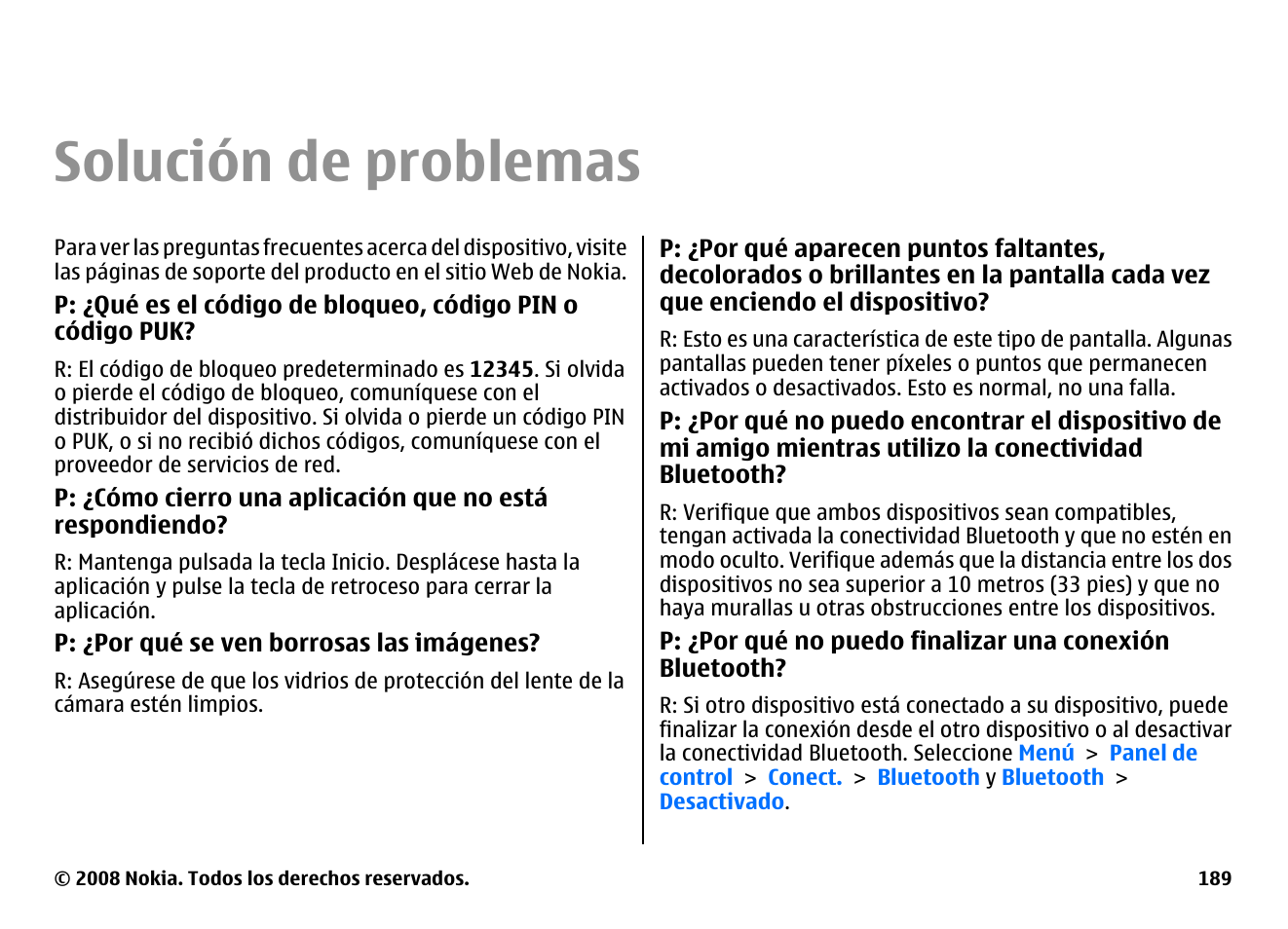 Solución de problemas | Nokia E75 User Manual | Page 377 / 397