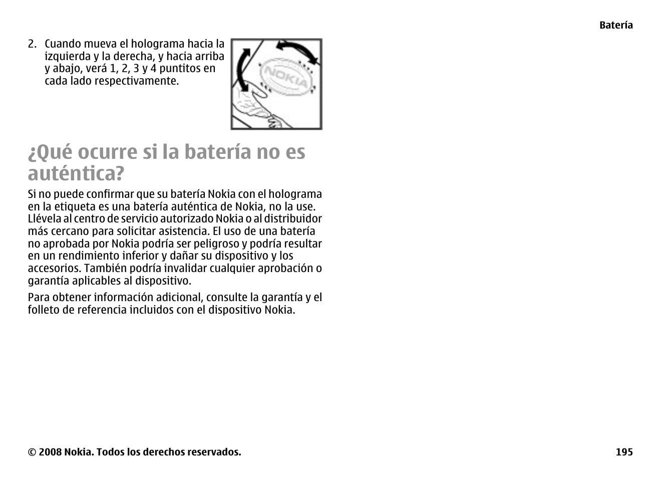 Qué ocurre si la batería no es auténtica | Nokia E75 User Manual | Page 383 / 397