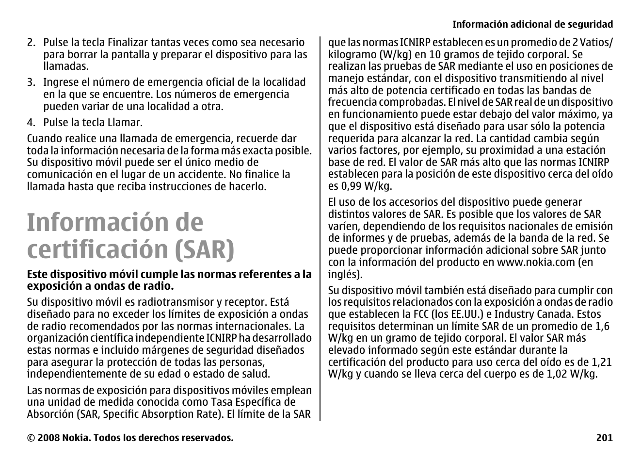 Información de certificación (sar) | Nokia E75 User Manual | Page 389 / 397