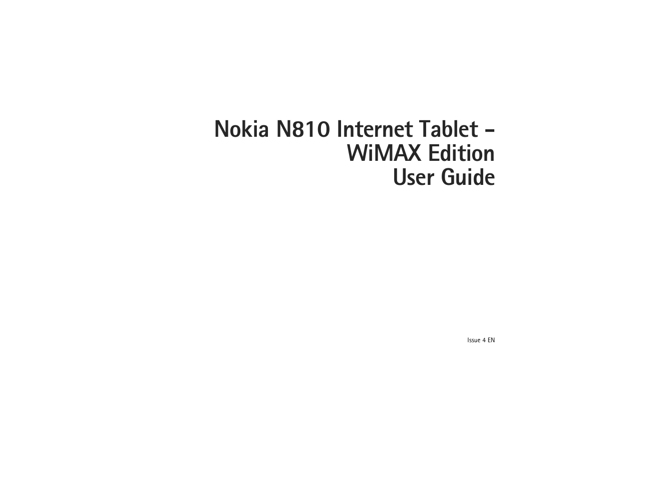 Nokia N810 WiMax User Manual | 54 pages