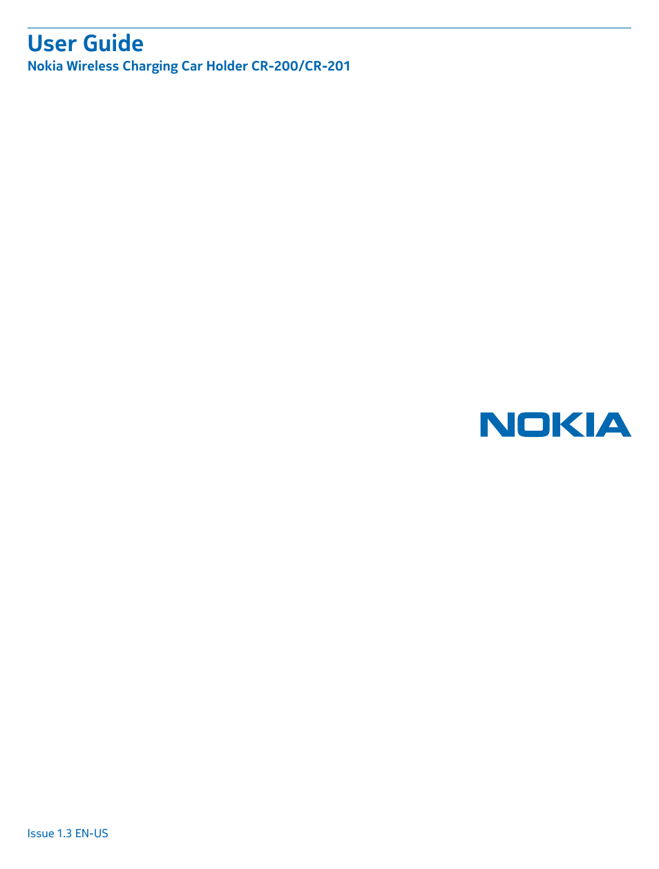 Nokia CR-200 User Manual | 12 pages