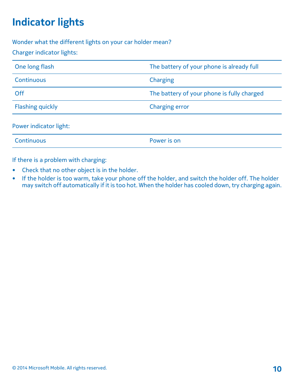 Indicator lights | Nokia CR-200 User Manual | Page 10 / 12