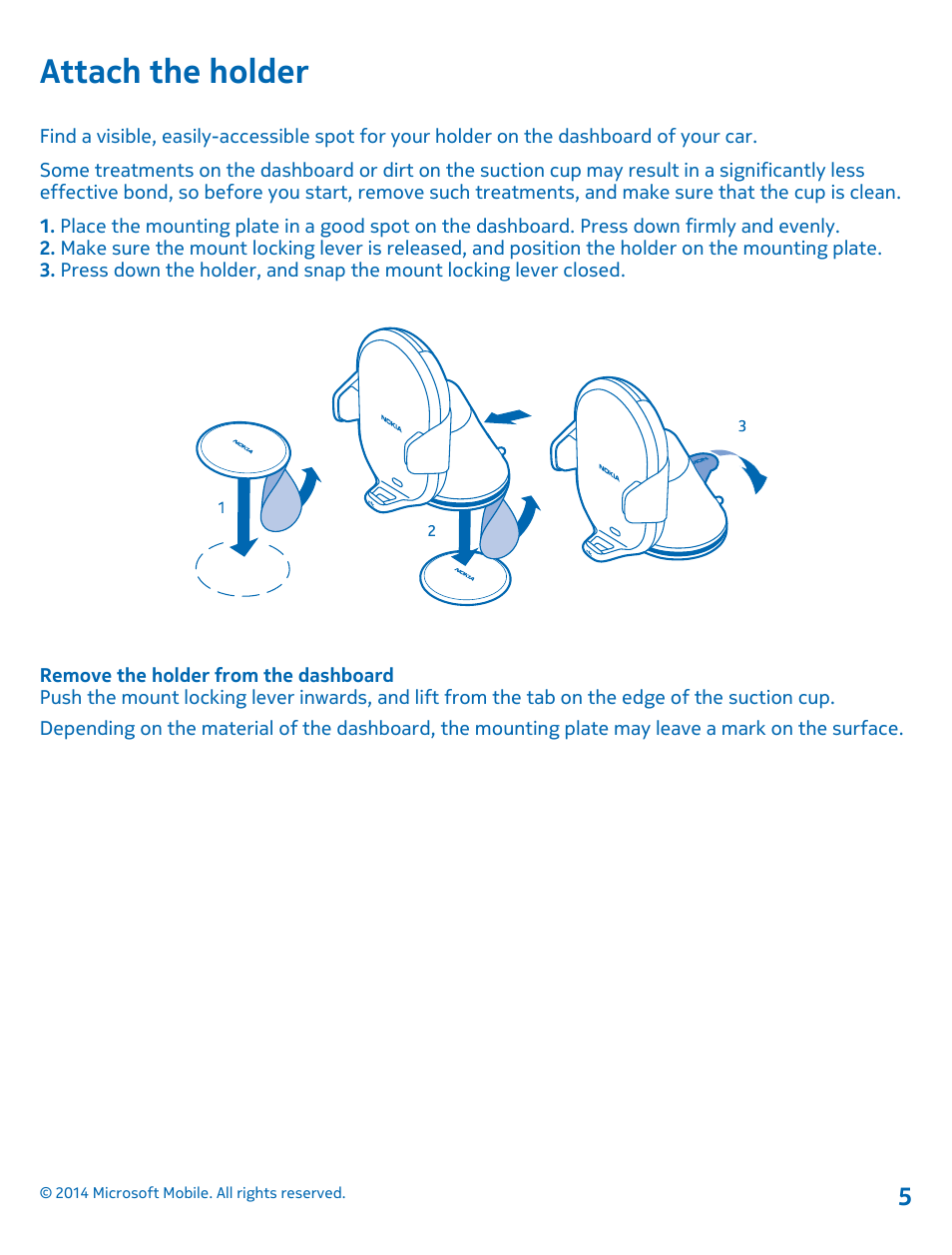 Attach the holder | Nokia CR-200 User Manual | Page 5 / 12