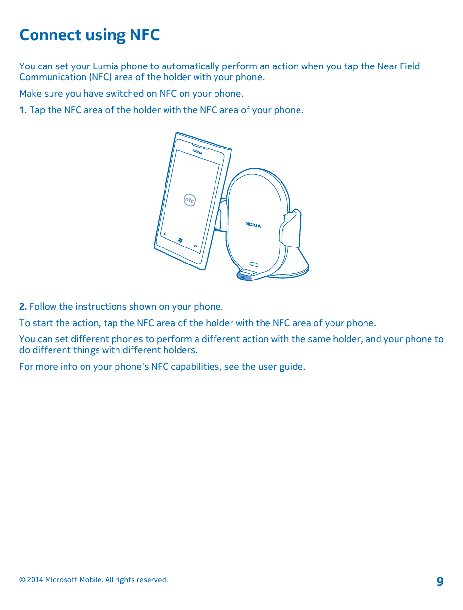 Connect using nfc | Nokia CR-200 User Manual | Page 9 / 12