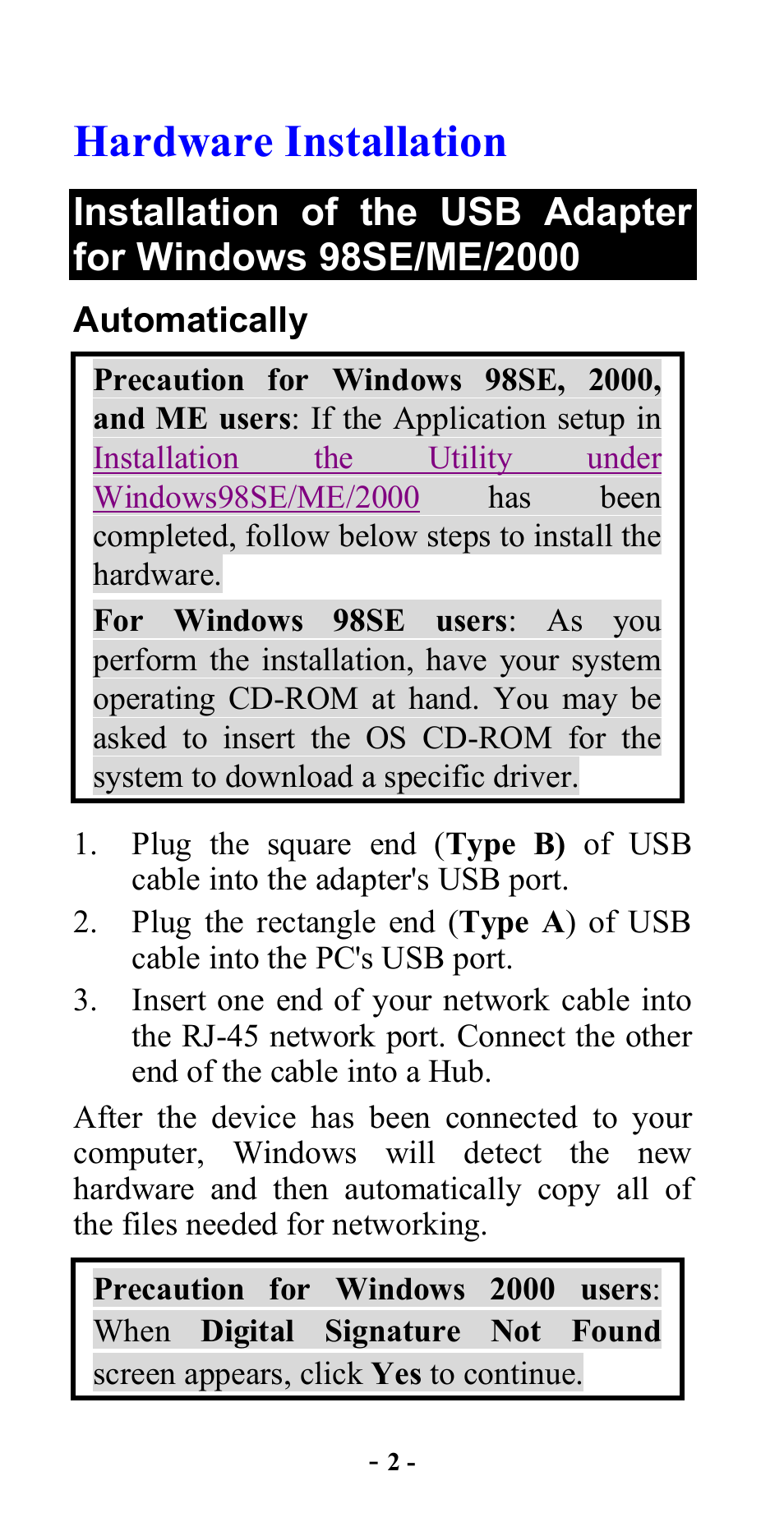 Hardware installation | Abocom WUE1500 User Manual | Page 4 / 20