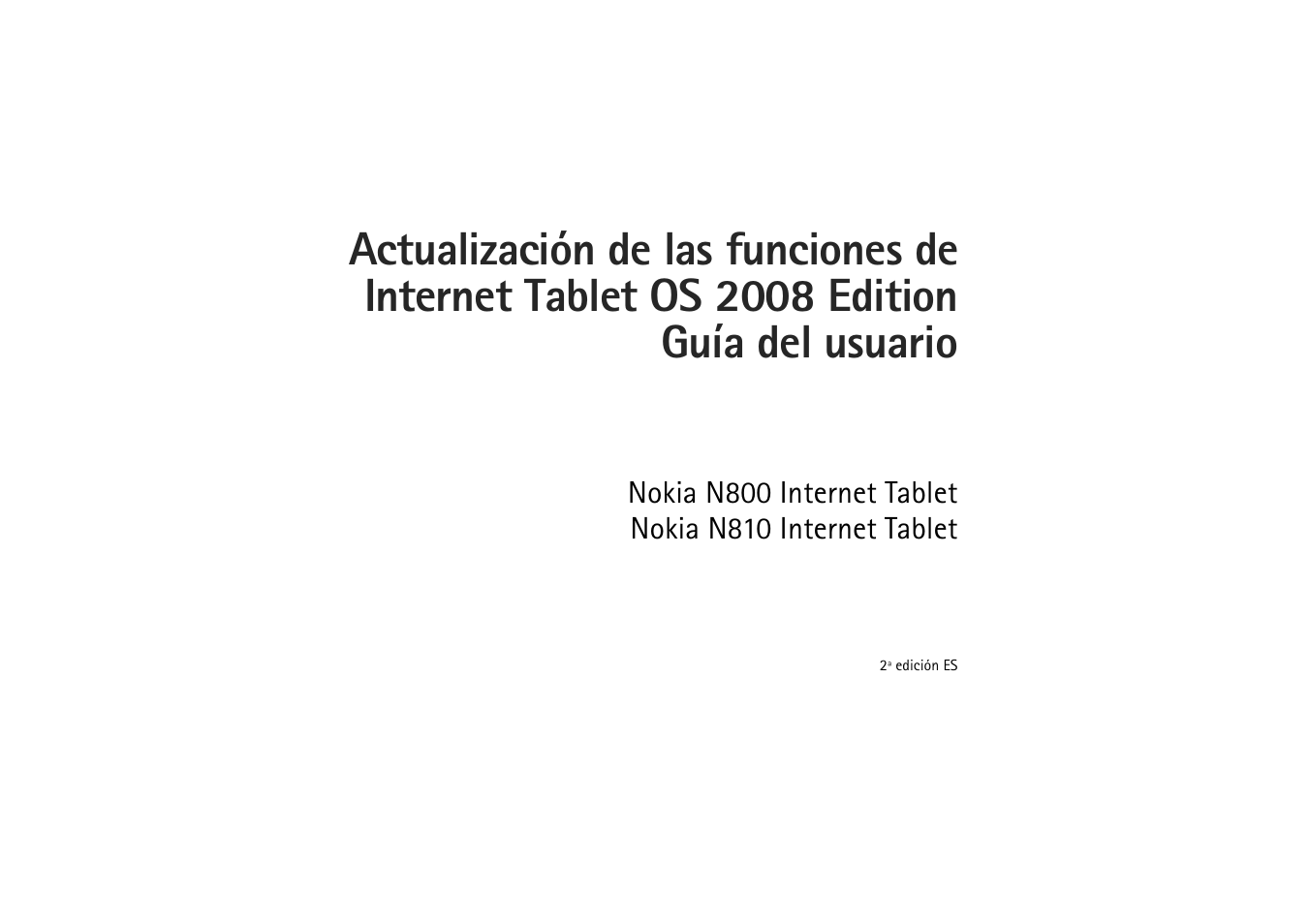 Nokia N800 Internet Tablet User Manual | 61 pages