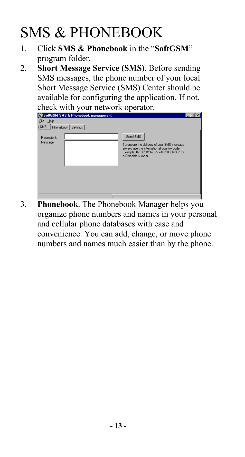 Sms & phonebook | Abocom GFM560 User Manual | Page 14 / 14