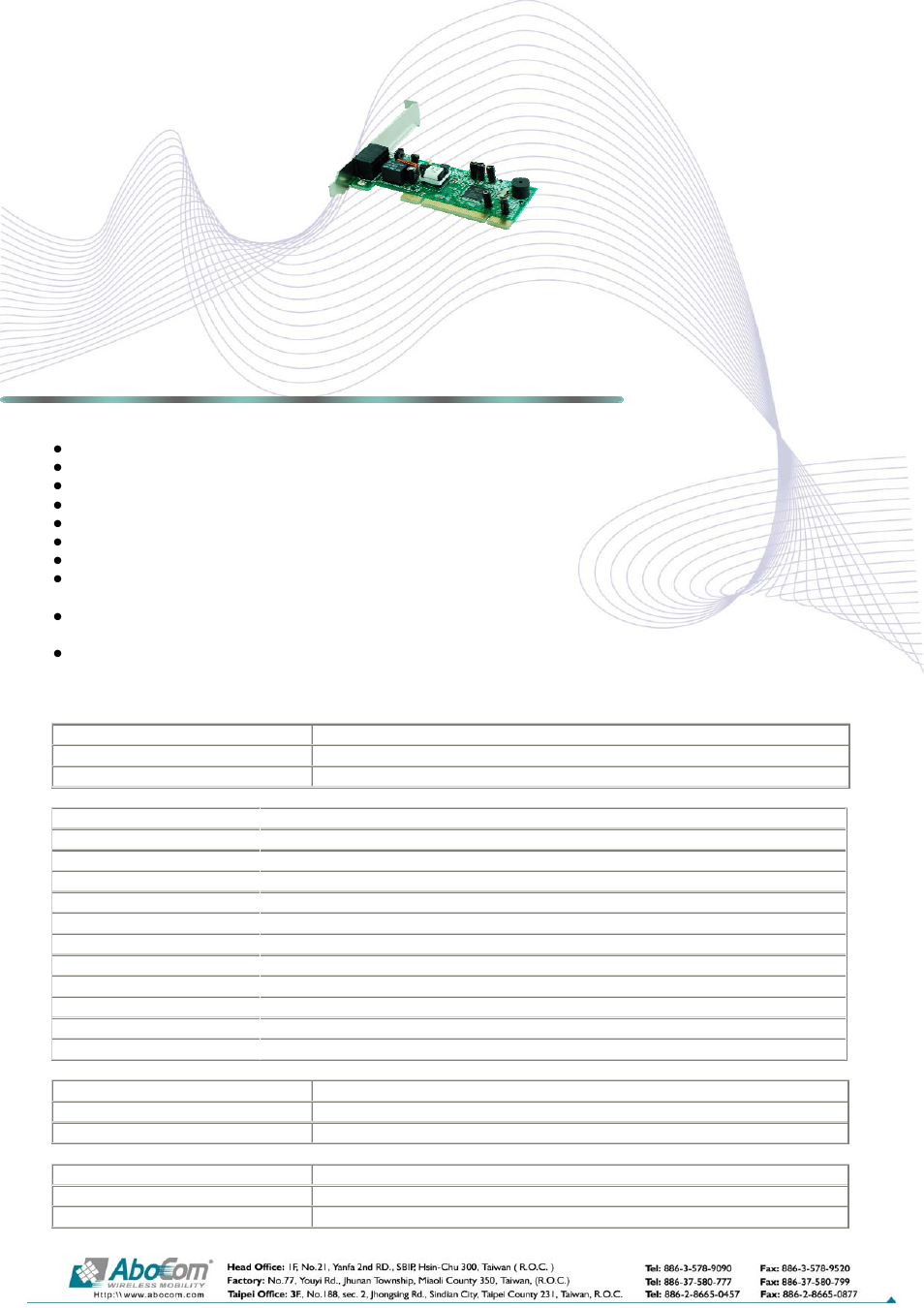 Abocom MC-56SVV User Manual | 1 page