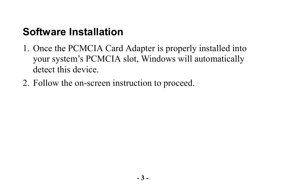 Software installation | Abocom PCMCIA User Manual | Page 3 / 8