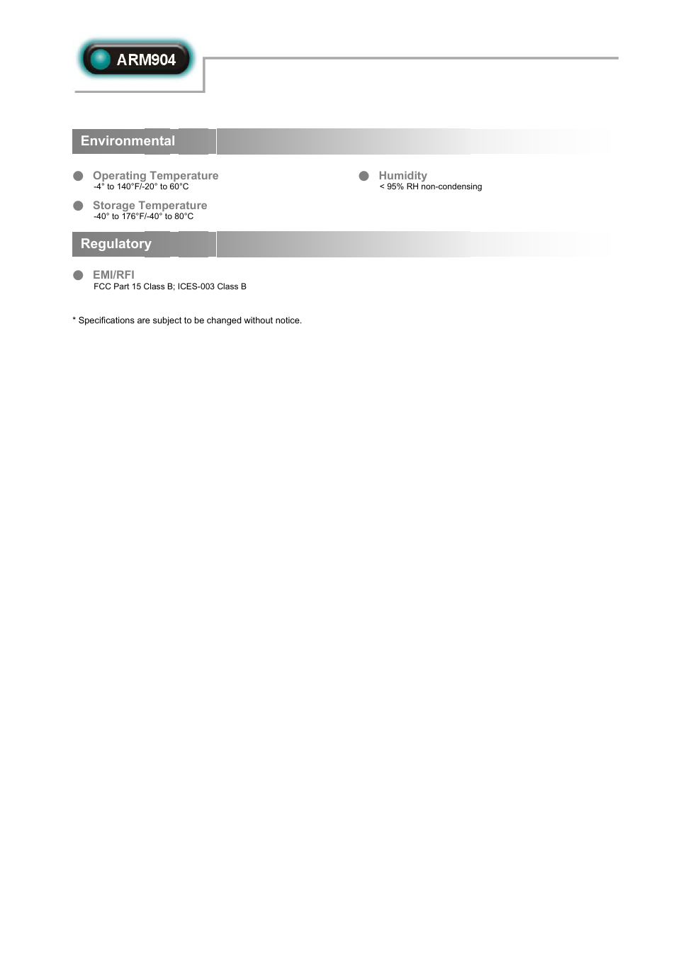 Environmental regulatory | Abocom ARM904 User Manual | Page 3 / 3