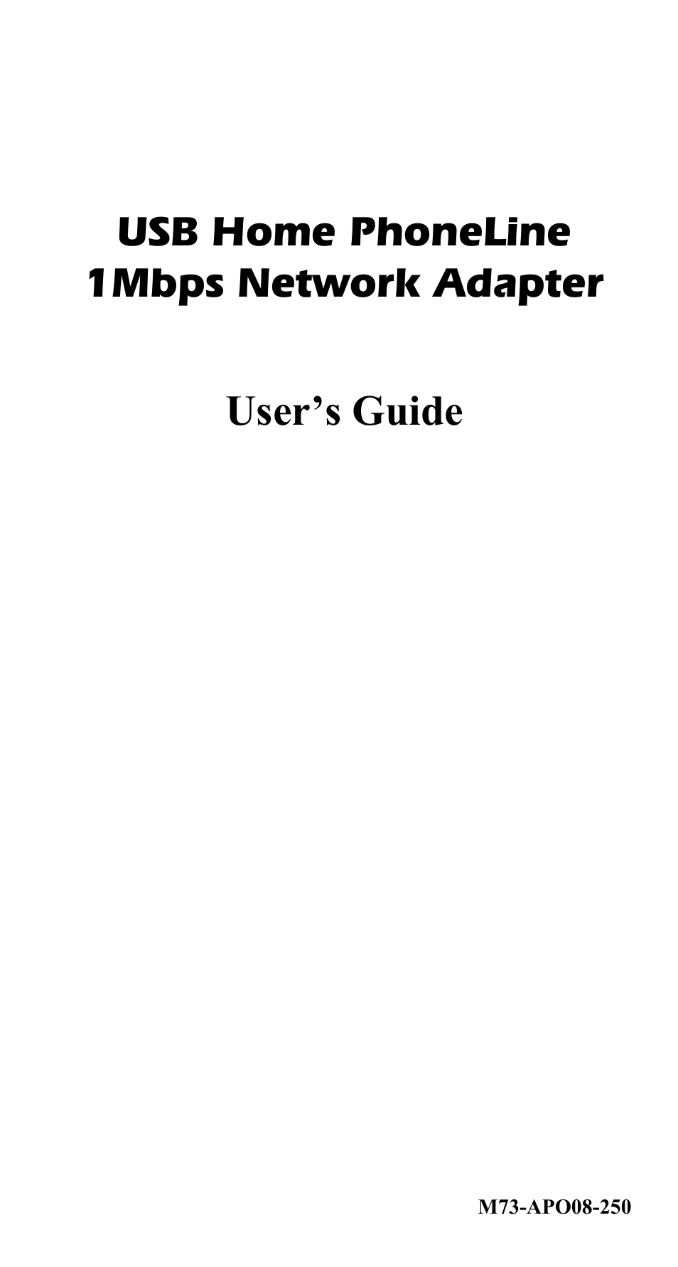 Abocom USB Home PhoneLine 1Mbps Network Adapter User Manual | 17 pages
