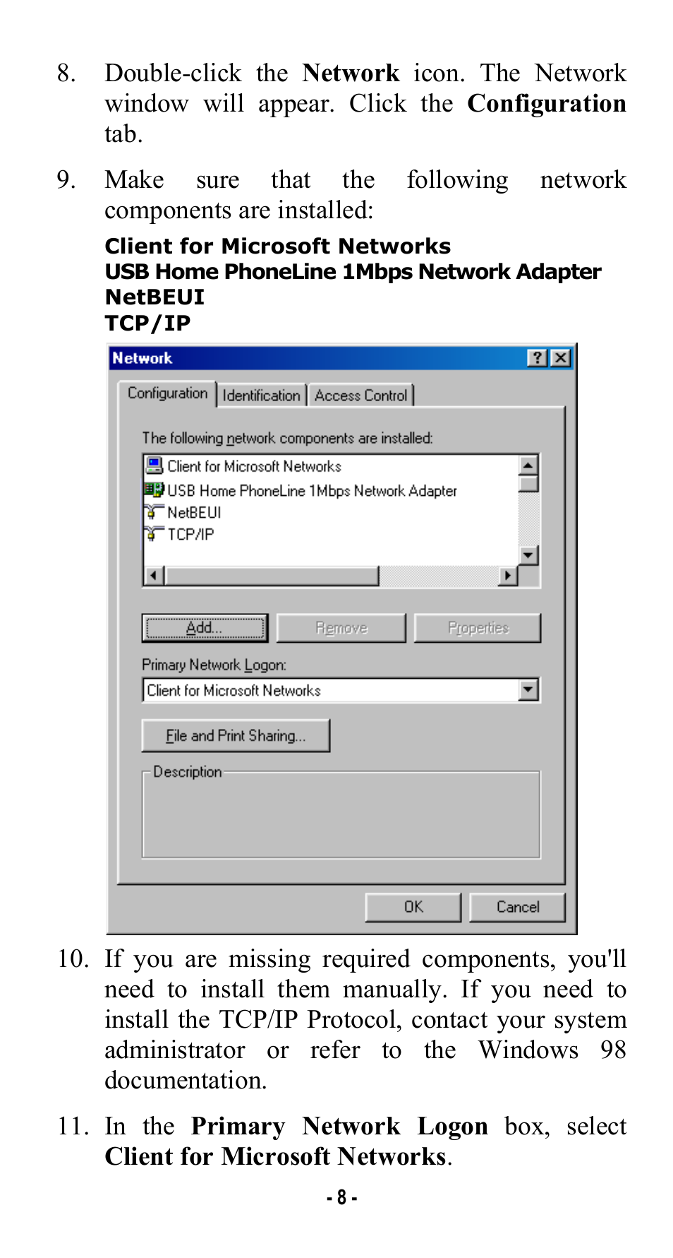 Abocom USB Home PhoneLine 1Mbps Network Adapter User Manual | Page 11 / 17
