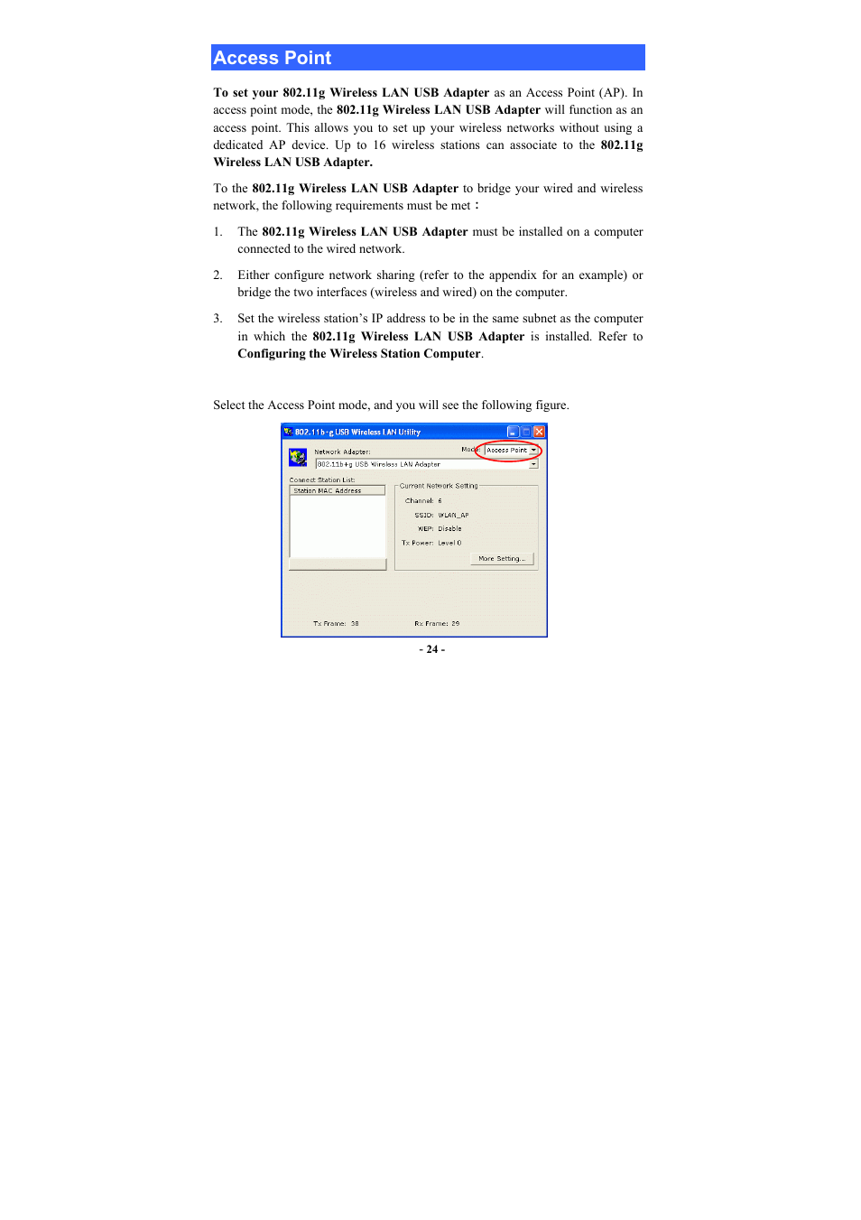 Access point, Ccess, Oint | Abocom WUG2660 User Manual | Page 27 / 35