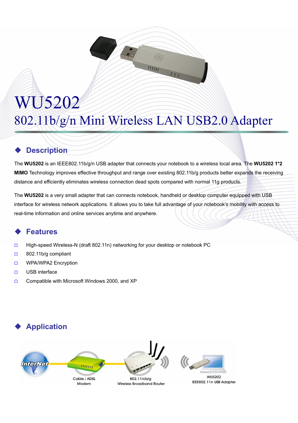 Abocom WU5202 User Manual | 2 pages