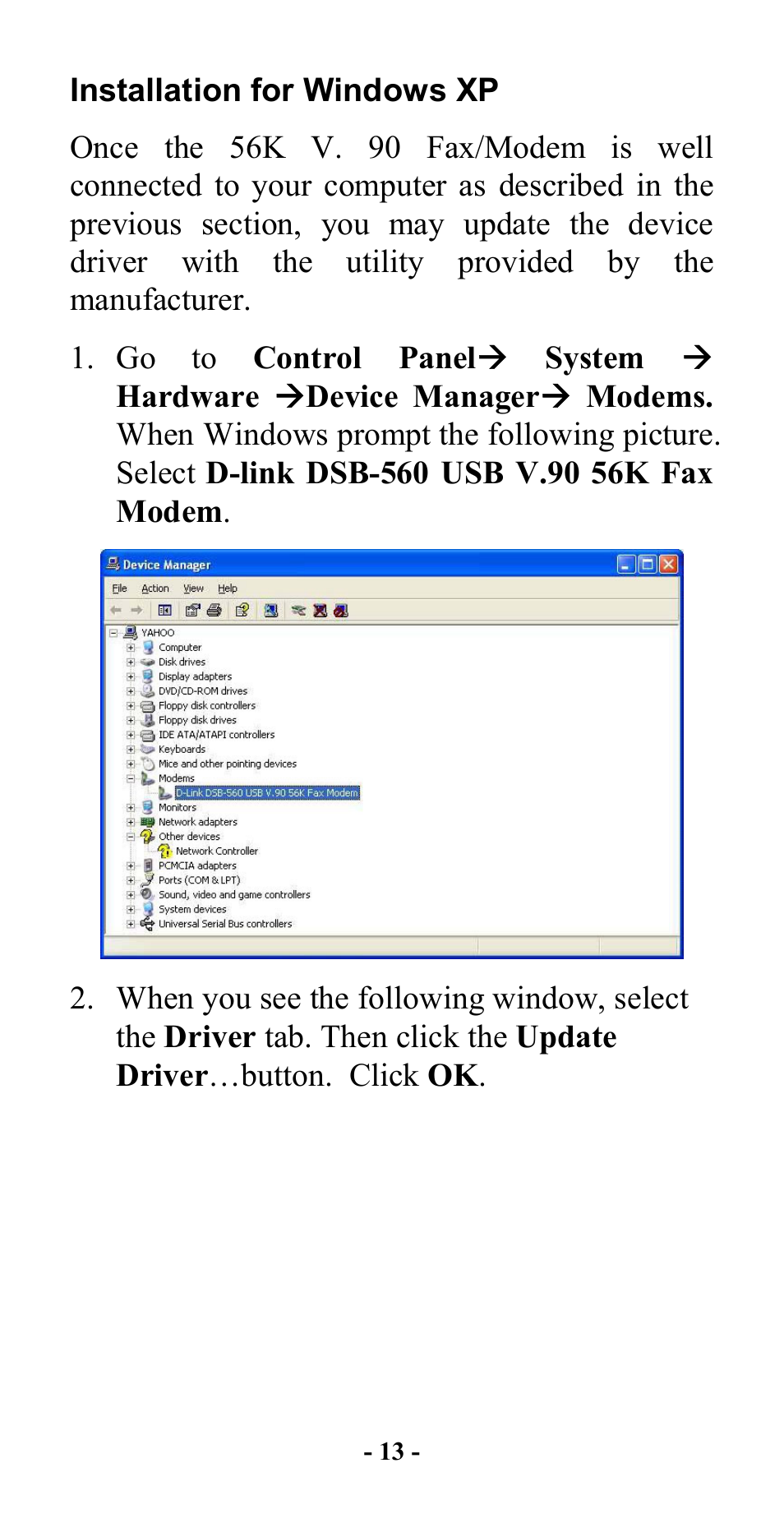 Installation for windows xp | Abocom UFM560 User Manual | Page 14 / 19