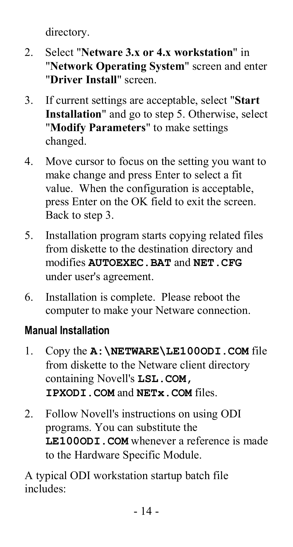 Manual installation | Abocom LA100 User Manual | Page 15 / 20