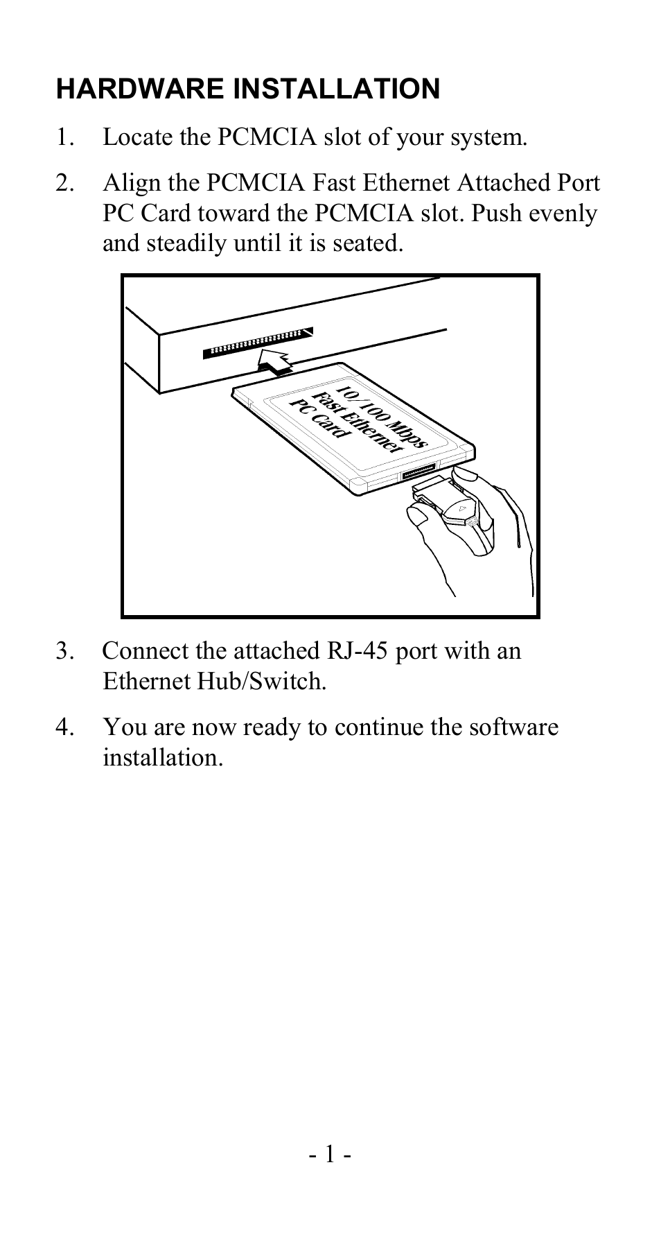 Hardware installation | Abocom LA100 User Manual | Page 2 / 20
