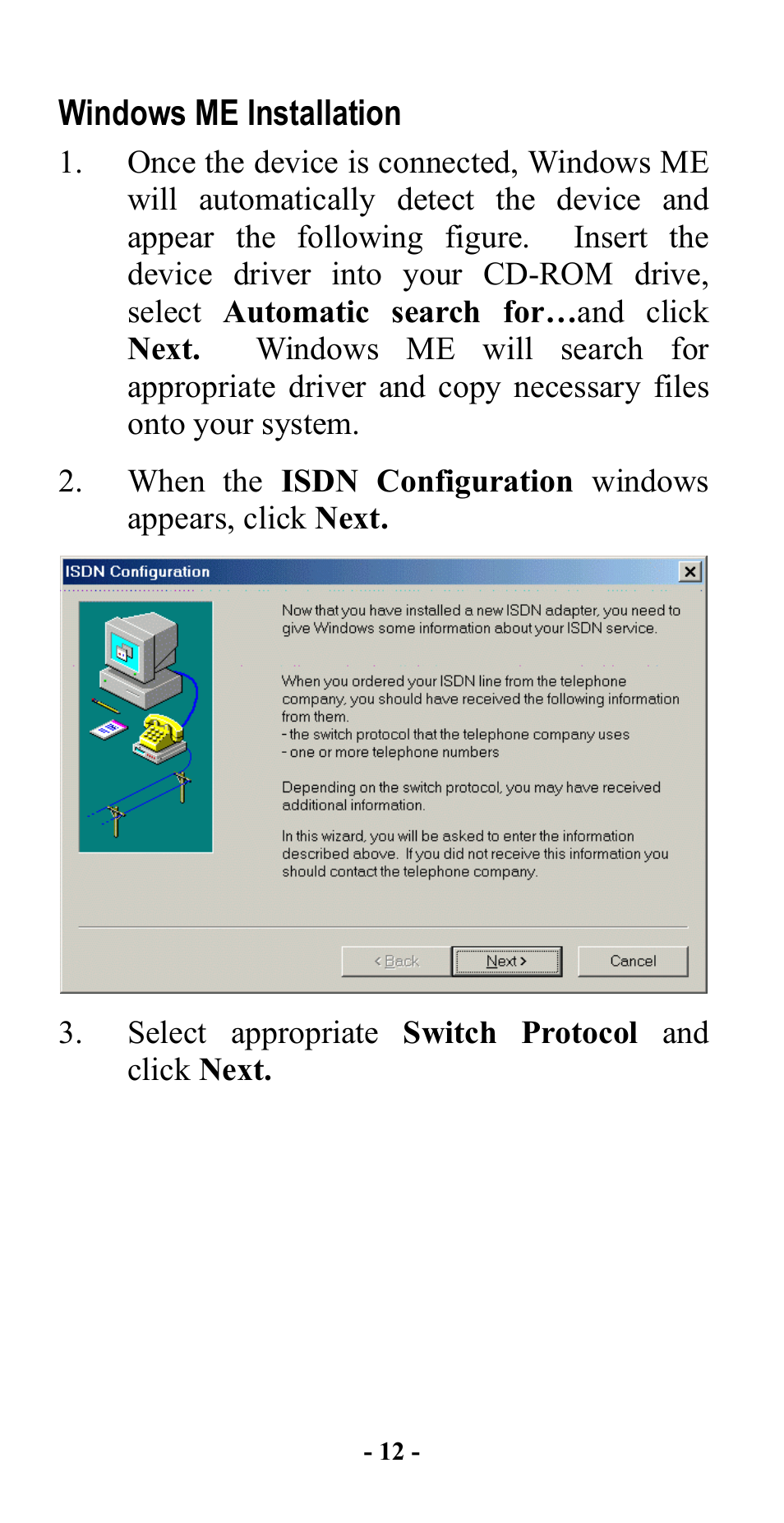 Windows me installation, Indows, Me i | Nstallation | Abocom UFT128S User Manual | Page 14 / 20