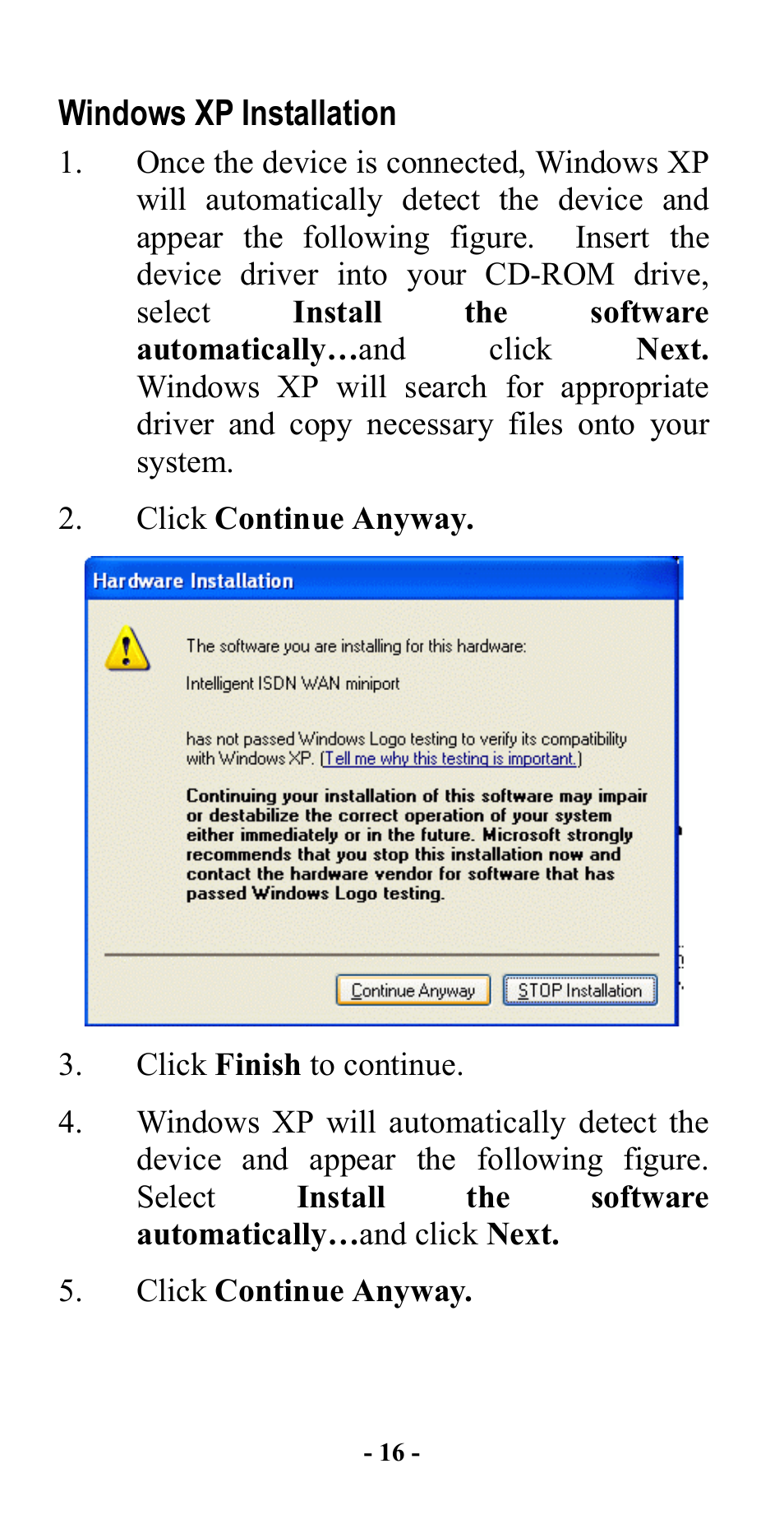 Windows xp installation, Indows, Xp i | Nstallation | Abocom UFT128S User Manual | Page 18 / 20