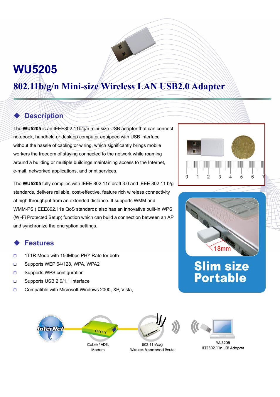 Abocom WU5205 User Manual | 2 pages