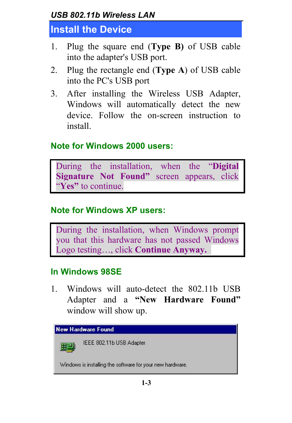 Install the device | Abocom WBD512 User Manual | Page 3 / 20