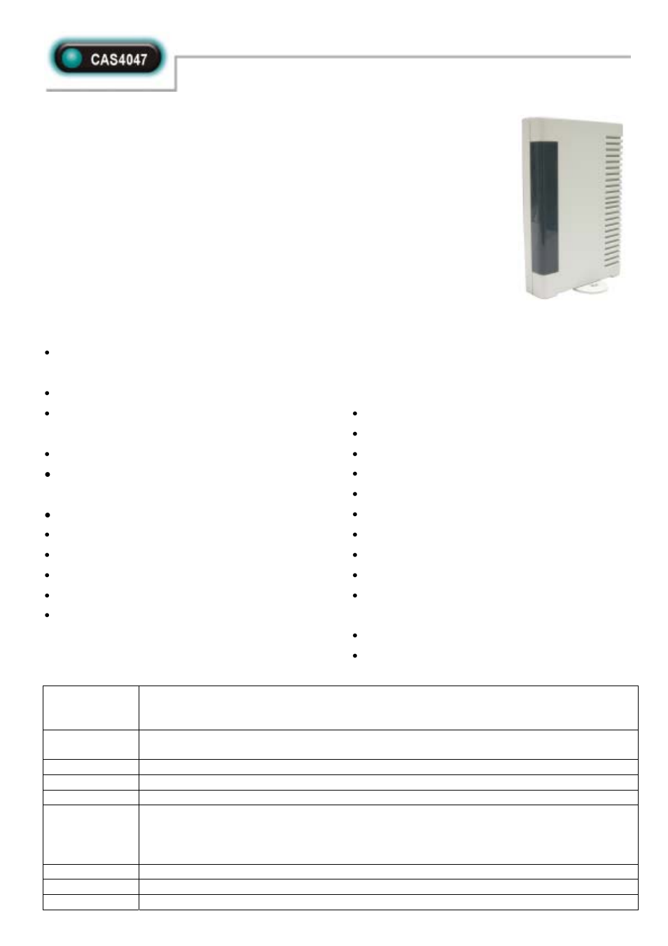 Abocom CAS4047 User Manual | 2 pages