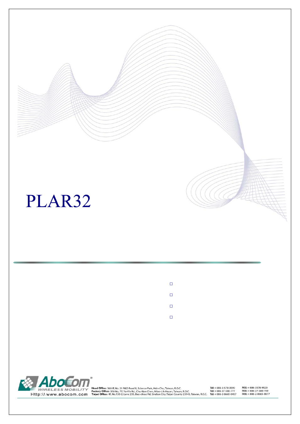 Abocom UPA 200Mbps 802.11b/g AP/Router PLAR32 User Manual | 2 pages