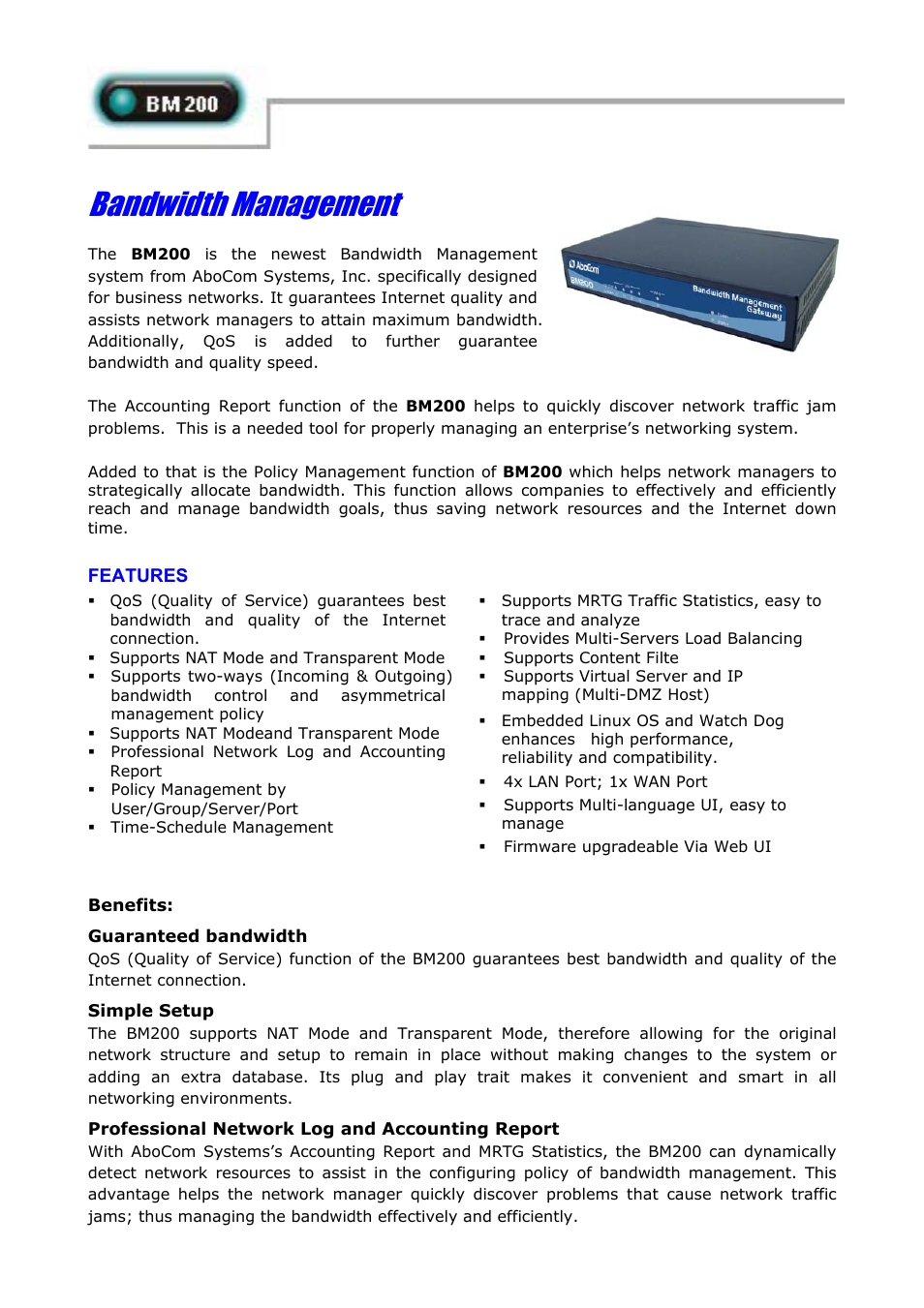 Abocom BM200 User Manual | 3 pages