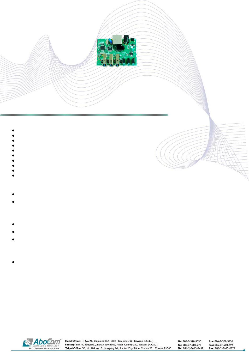 Abocom USB To Ethernet AMC-440 User Manual | 1 page