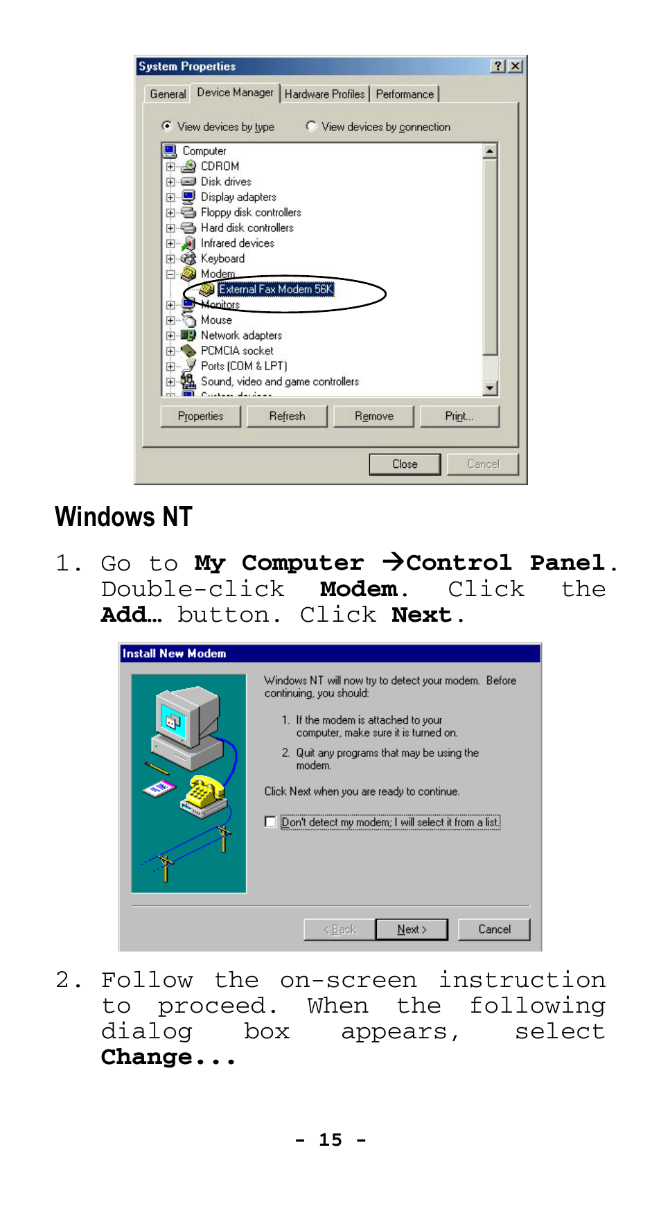 Windows nt | Abocom EFM560 User Manual | Page 16 / 18
