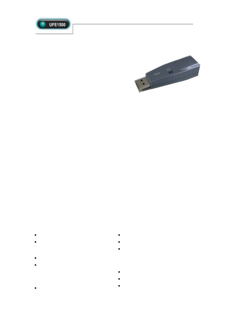 Abocom USB 10/100M Fast Ethernet UFE1500 User Manual | 1 page