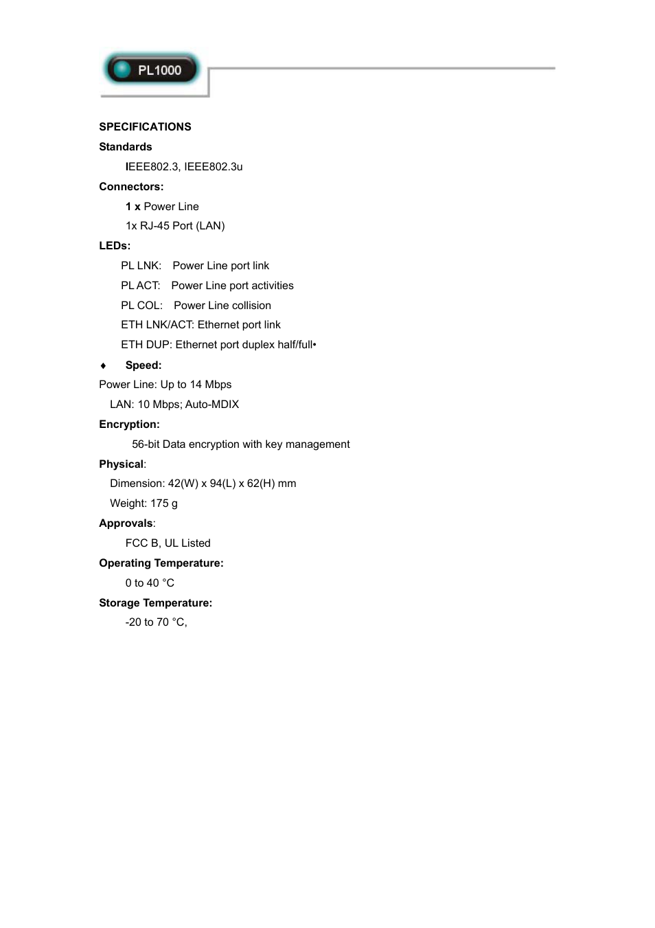 Abocom PL1000 User Manual | Page 2 / 2
