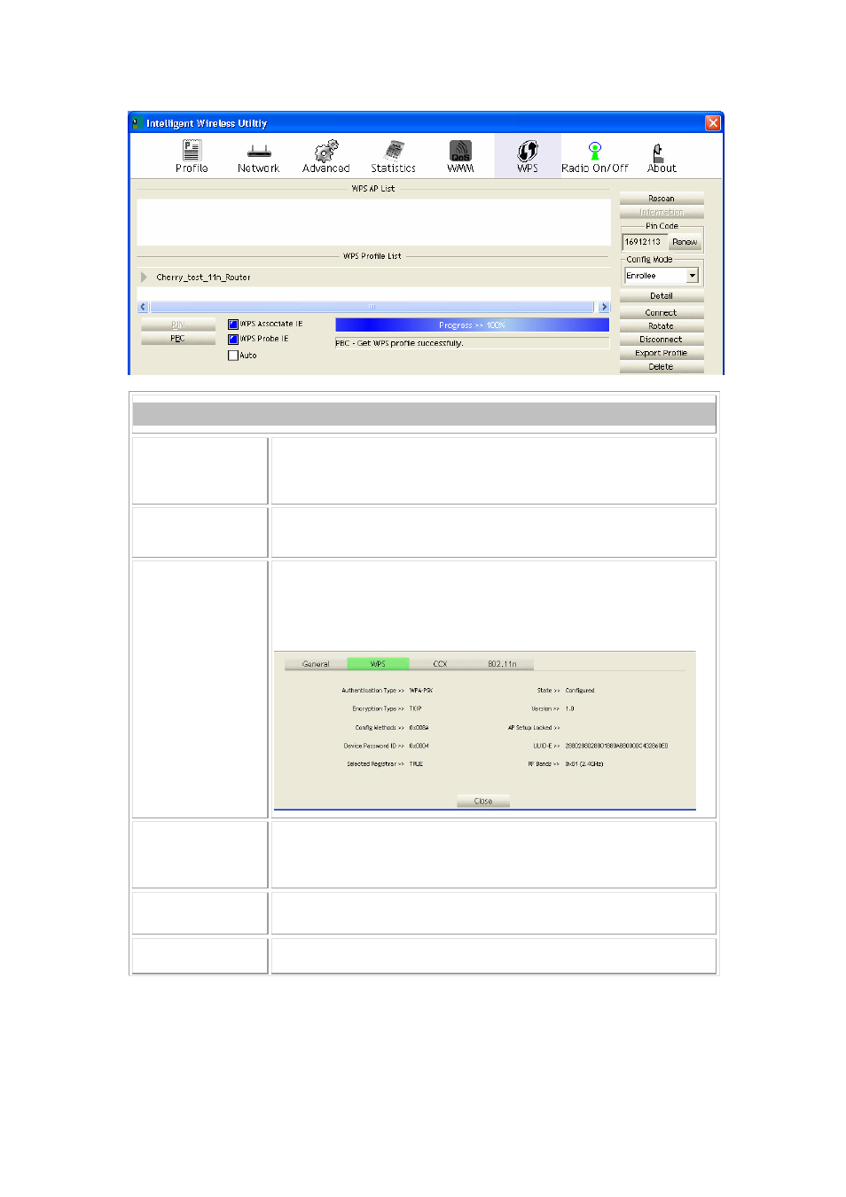 Wps tab | Abocom 802.11 b/g/n Mini Wireless LAN USB 2.0 Adapter None User Manual | Page 29 / 69