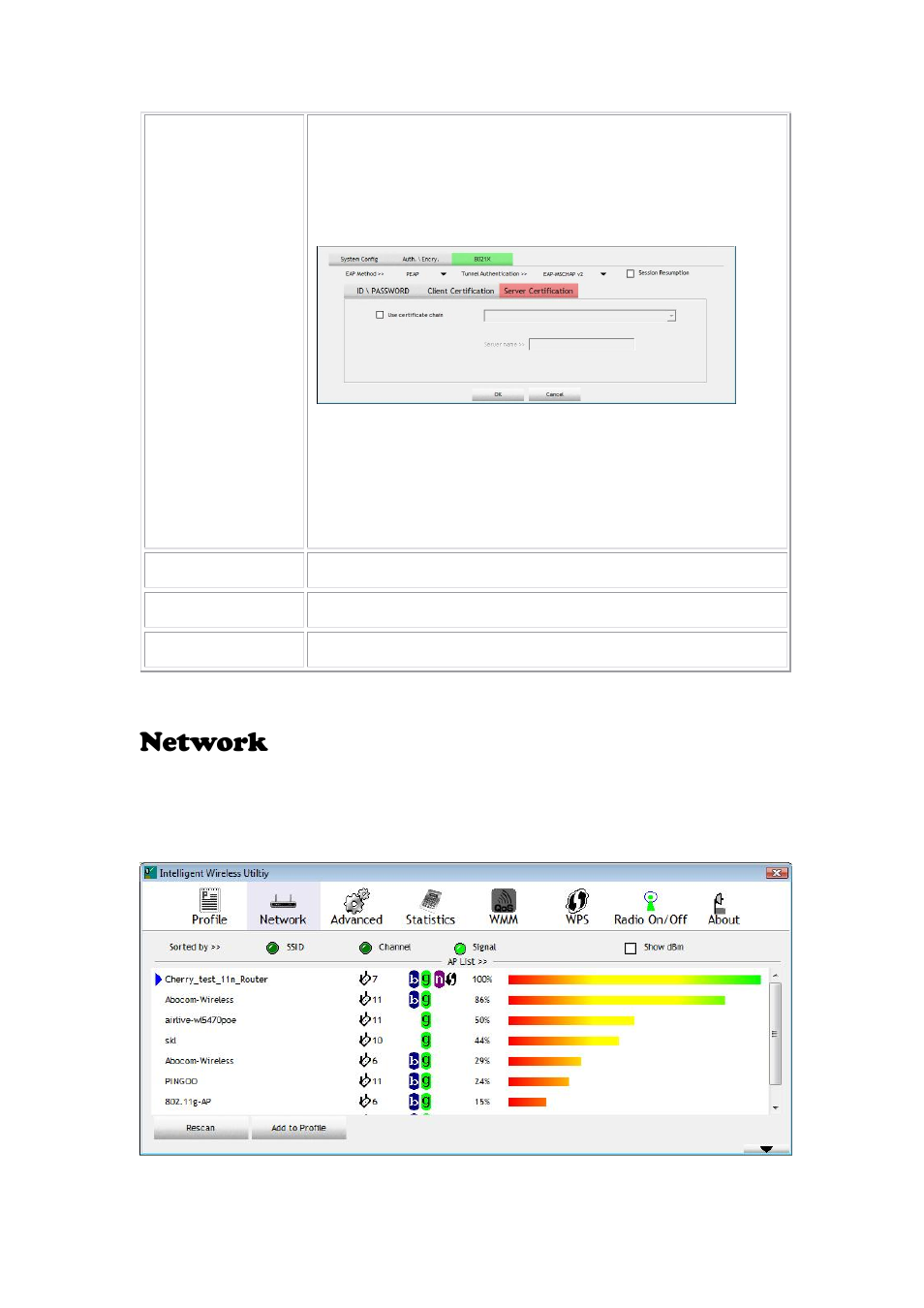 Network | Abocom 802.11 b/g/n Mini Wireless LAN USB 2.0 Adapter None User Manual | Page 46 / 69