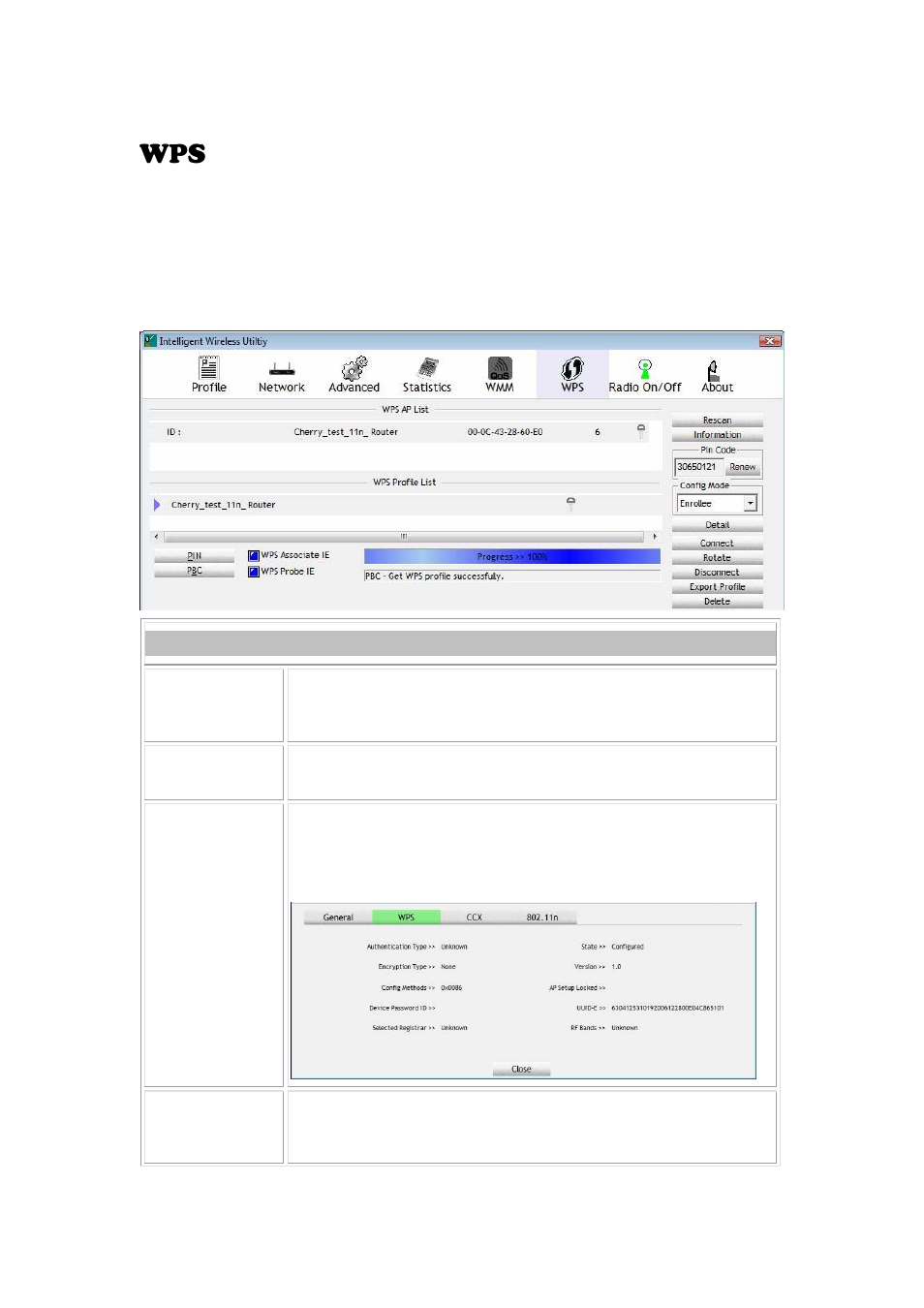 Wps tab | Abocom 802.11 b/g/n Mini Wireless LAN USB 2.0 Adapter None User Manual | Page 54 / 69