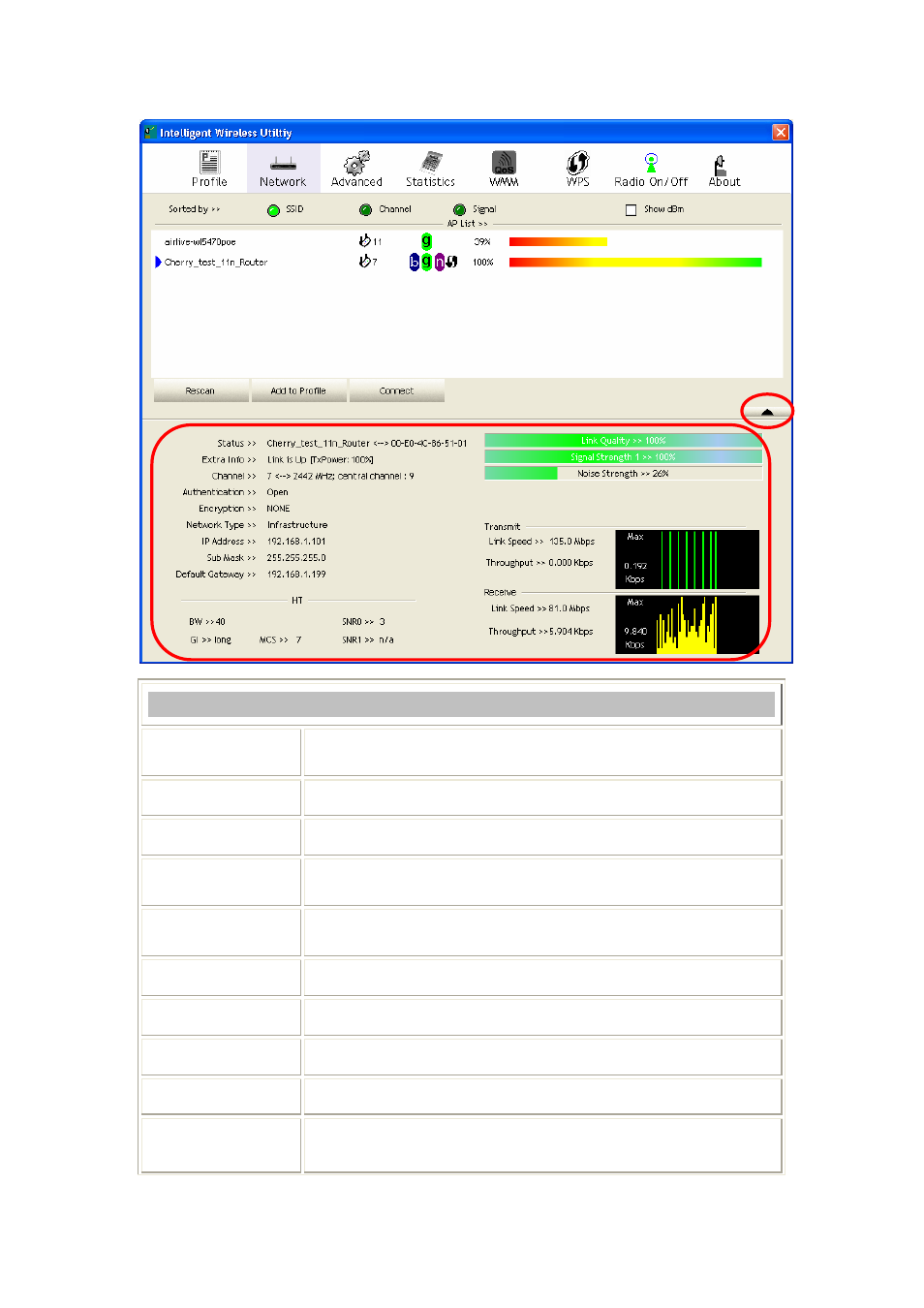 Link status tab | Abocom WU5214 User Manual | Page 24 / 69