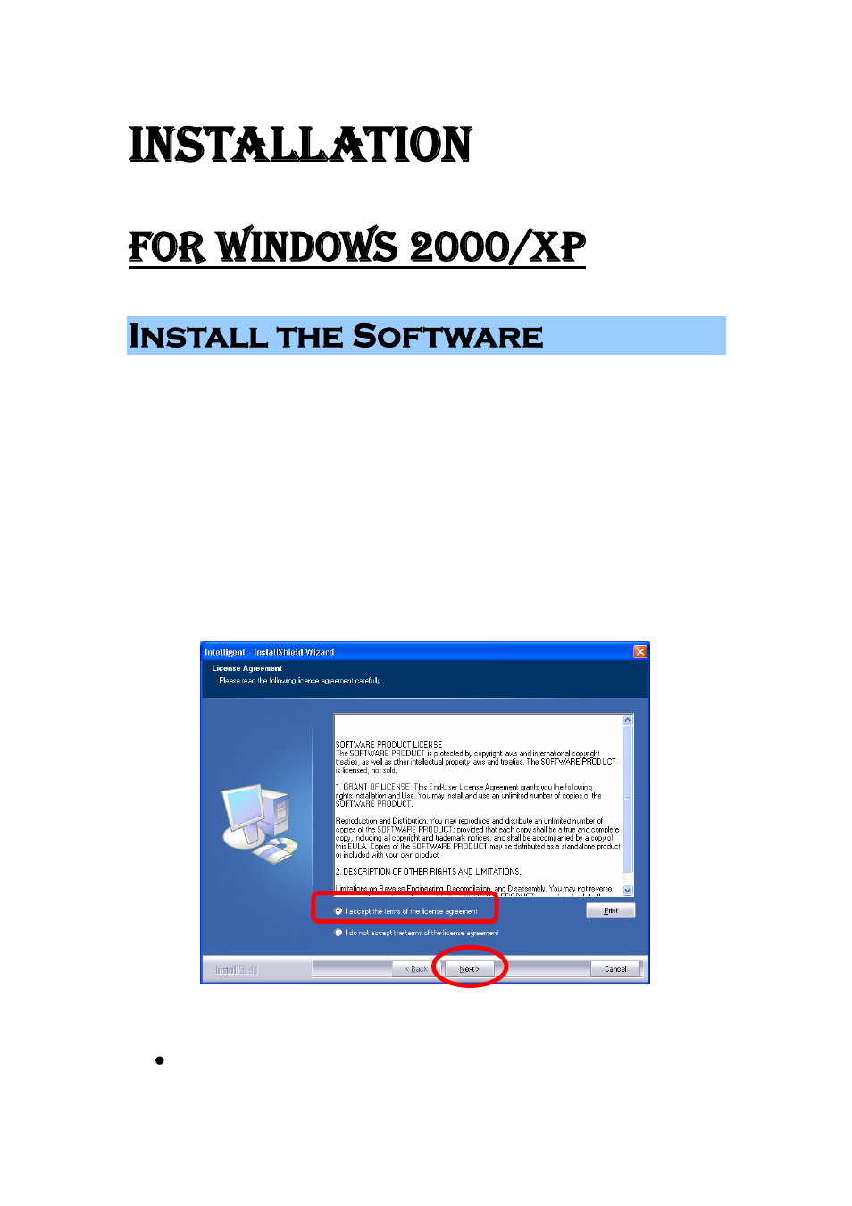 Installation, For windows 2000/xp, Install the software | Abocom WU5214 User Manual | Page 6 / 69