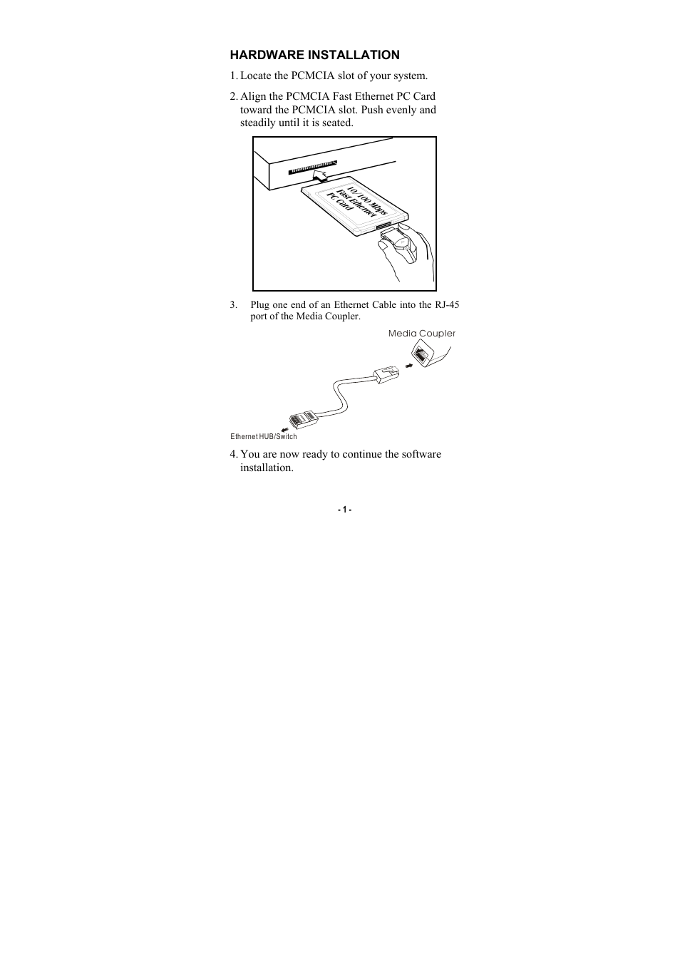 Hardware installation | Abocom FE1500 User Manual | Page 3 / 17