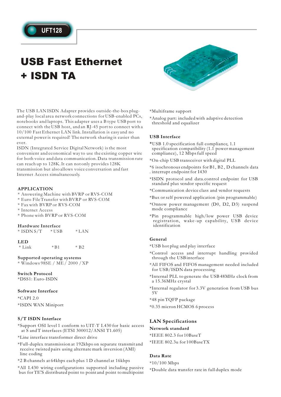 Abocom UFT128 User Manual | 1 page