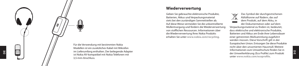 Wiederverwertung | Nokia Purity HD Headset User Manual | Page 21 / 43