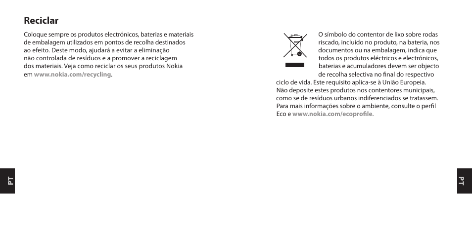 Reciclar | Nokia Purity Headset User Manual | Page 43 / 51