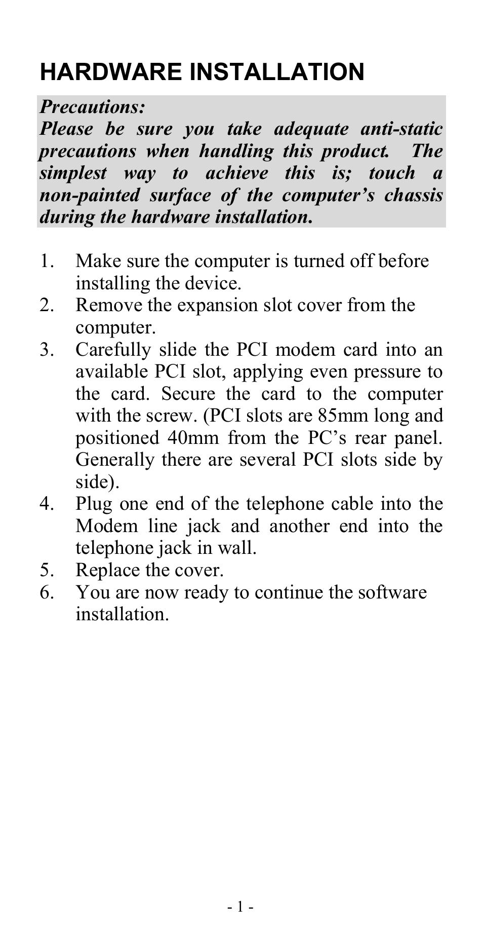 Hardware installation | Abocom ISM56CL User Manual | Page 4 / 19