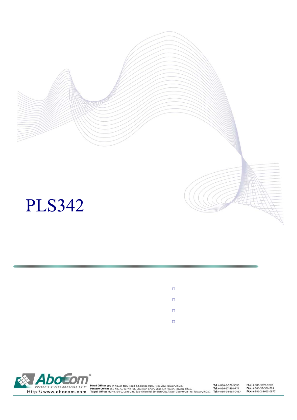 Abocom PLS342 User Manual | 2 pages